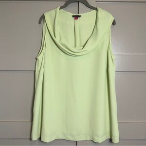 Vince Camuto Luxe Crepe de Chine Sleeveless Cowl Neck Tank Top Green Women’s 1X